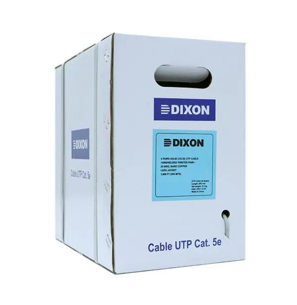 CABLE UTP CAT 5E DIXON 4Px24 AWG COBRE CHAQUETA GRIS 305m