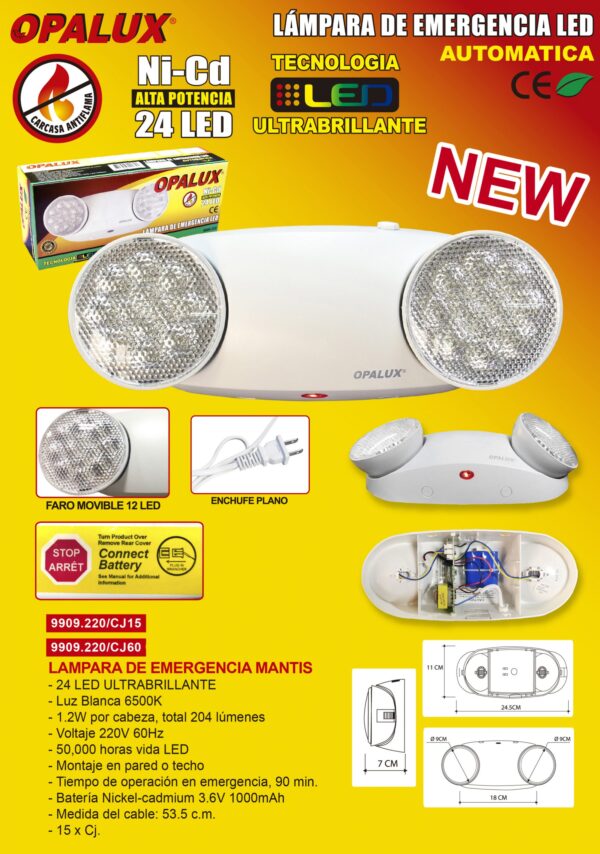 LUZ DE EMERGENCIA OPALUX MANTIS